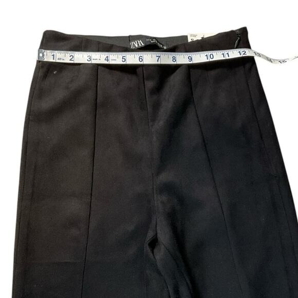 Zara NWT Legging Hi-Rise Black Size Small Side Zipper on Ankle & Waist Stretch - Picture 7 of 9